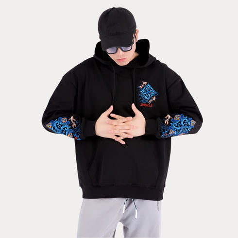Spring Sukajan Cotton Floral Embroidery Sweatshirts